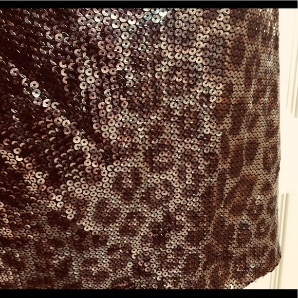 𝅺NANETTE Lepore Bronze Brown Sequin Cheetah Leopard Skirt 🇺🇸 NWT Gorgeous - Picture 13 of 16